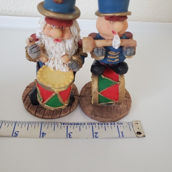 Christmas Candle Holders 7 " Tall Resin set of 2 Solider Drummer Candle Holders - Picture 7 of 11